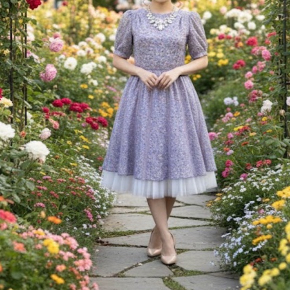 true vintage Dresses & Skirts - Vintage 60s a line floral spring summer midi dress